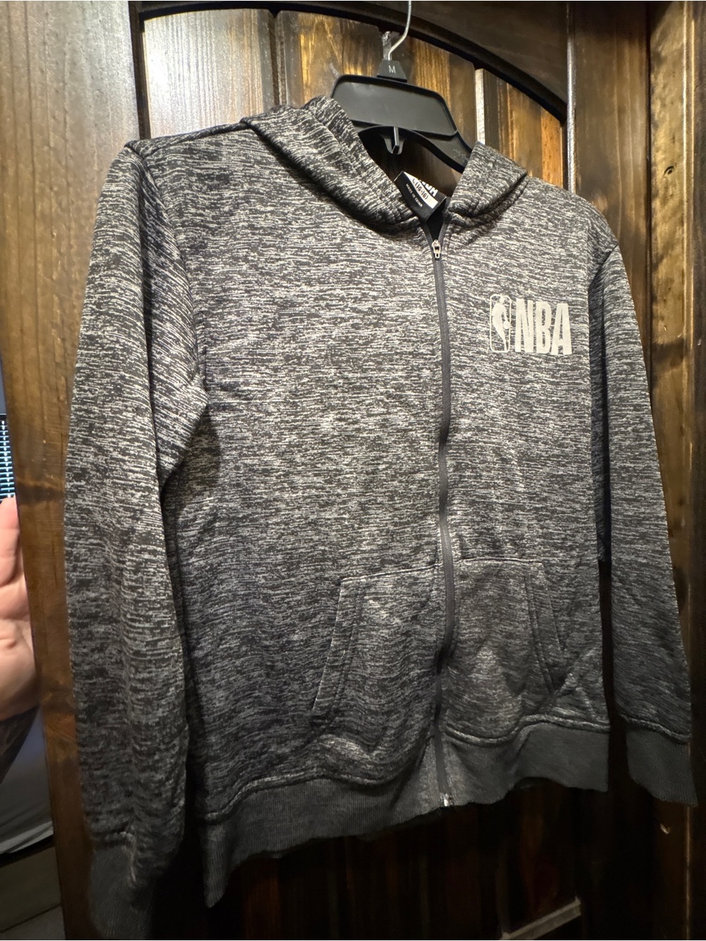 NBA kids Heather Gray Full-Zip Hooded Sweatshirt